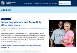 Social Security Administration's Disability section of their blog